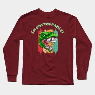 Funny I'm Unstoppable T Rex Long Sleeve T-Shirt